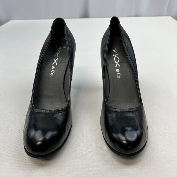 YKX & Co. Womens Round Toe High Heels Slip On Black Size EU 42 US 11 - Picture 5 of 10